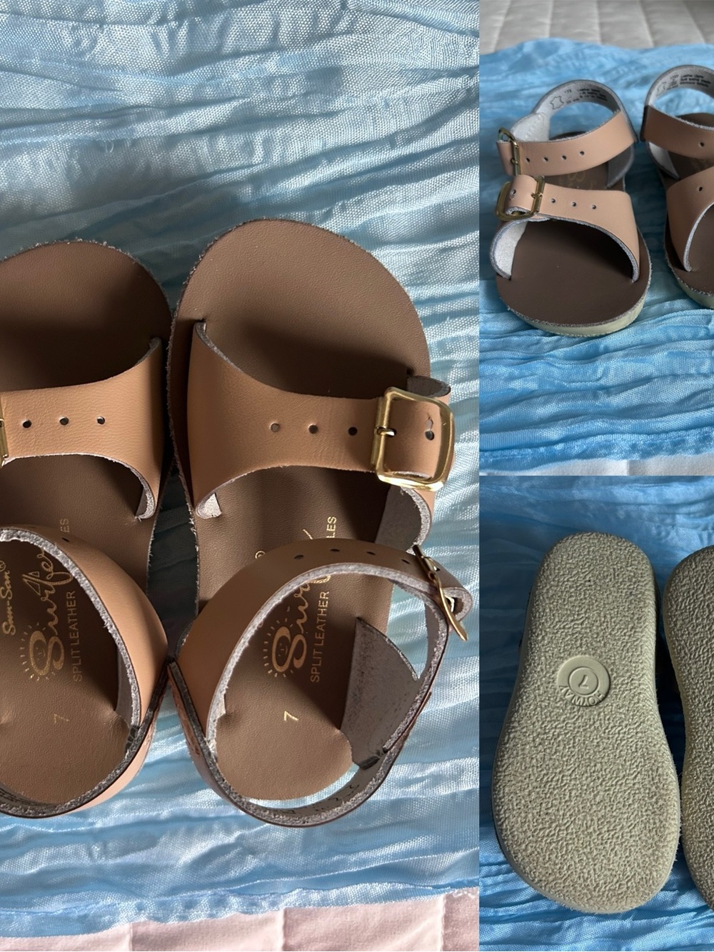 Salt Water Sandals by Hoy Kids Brown Leather Buckle Sandals